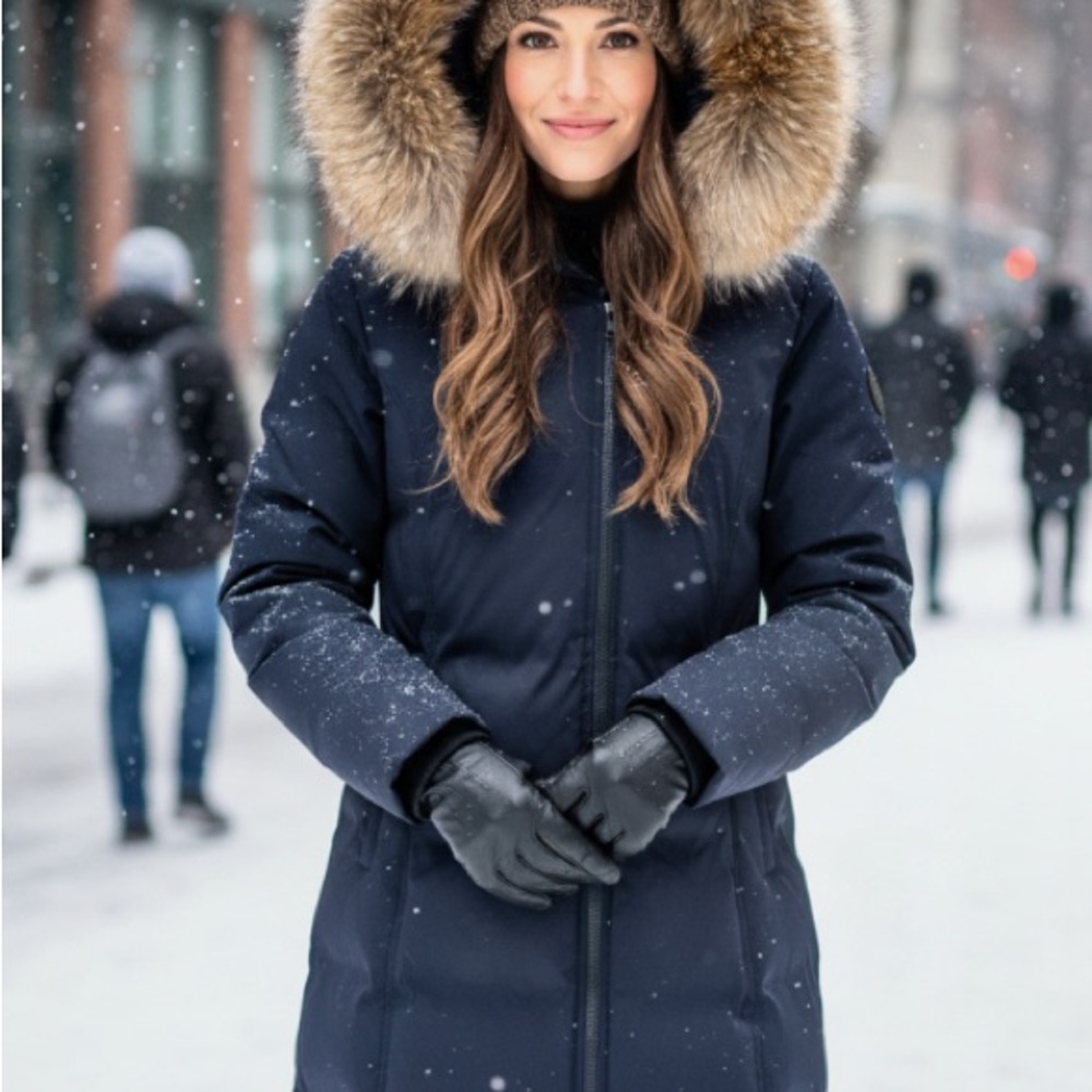 Soia & Kyo Down Parka with Fur Hood in Cashmere colour